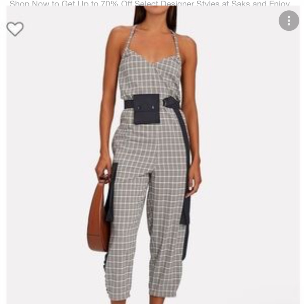 Tibi cargo romper plaid
